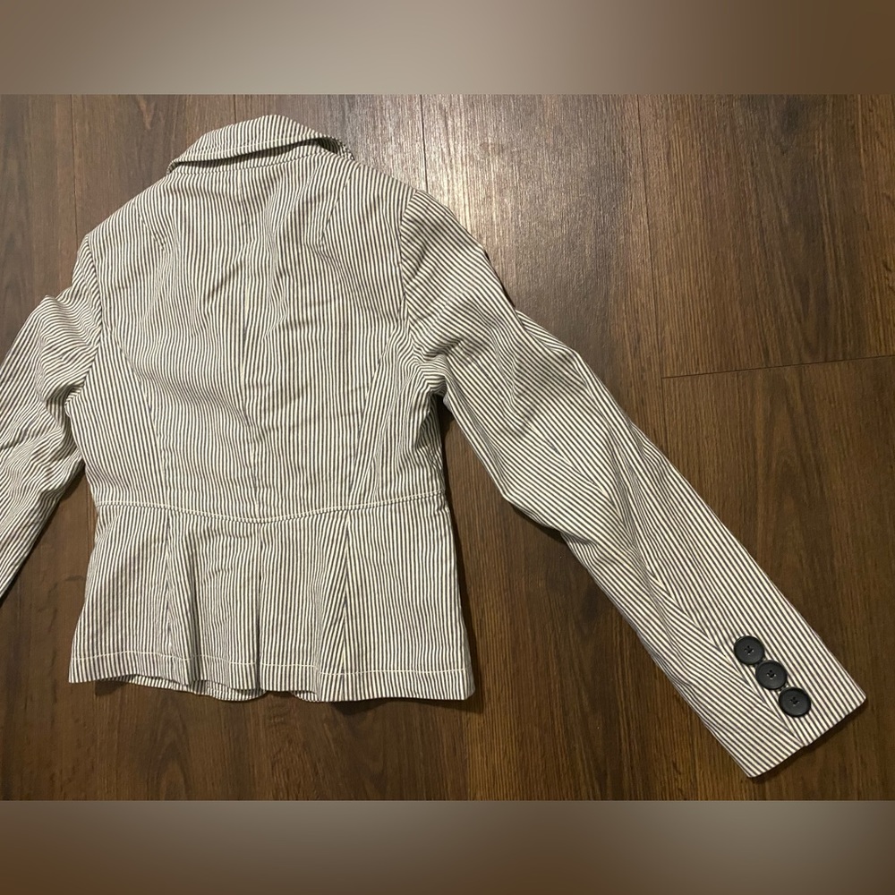 Women’s Banana Republic Blue Pin Stripe White Blazer Jacket 2P - Picture 10 of 12